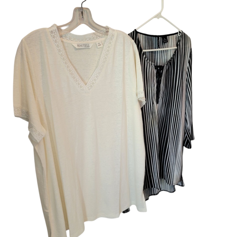 Ivory Lace Trim Top
